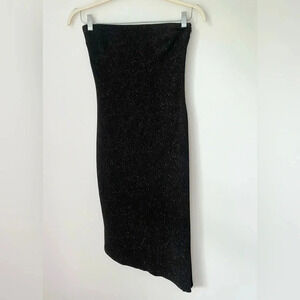 Jessica McClintock Vintage Dress Women’s Small Black Strapless Glittery Sparkly